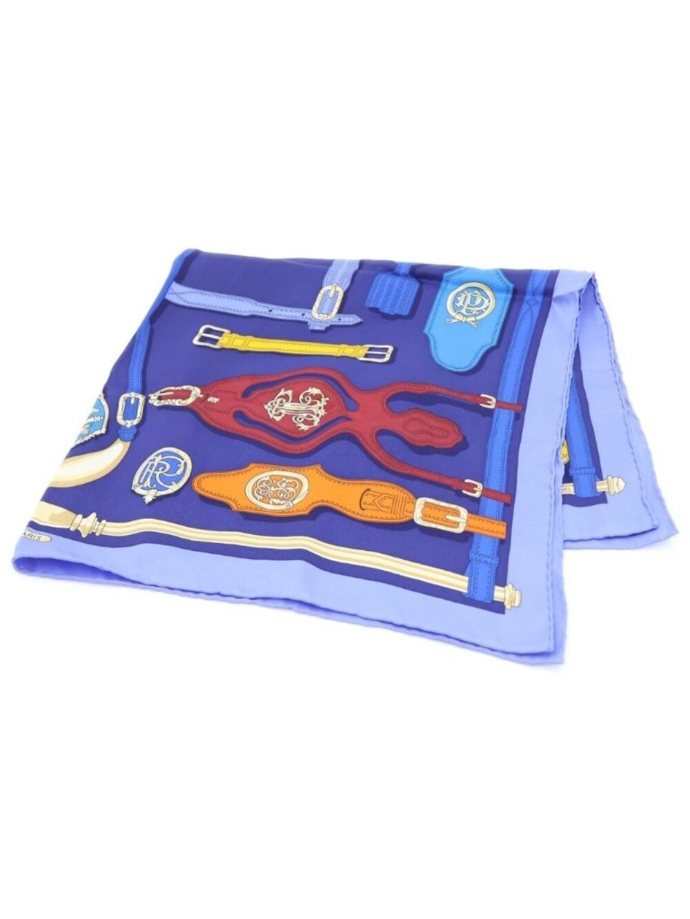 Hermes Carre 70 President's Harness Scarf Blue